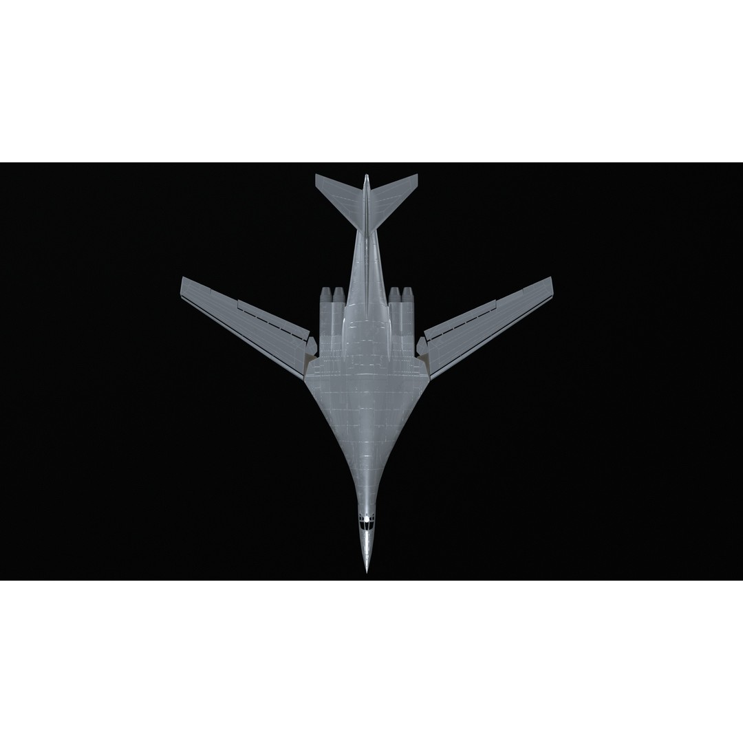 Tupolev Tu160 3D Model – Low Poly Game Asset, FBX, PBR Textures - View 7