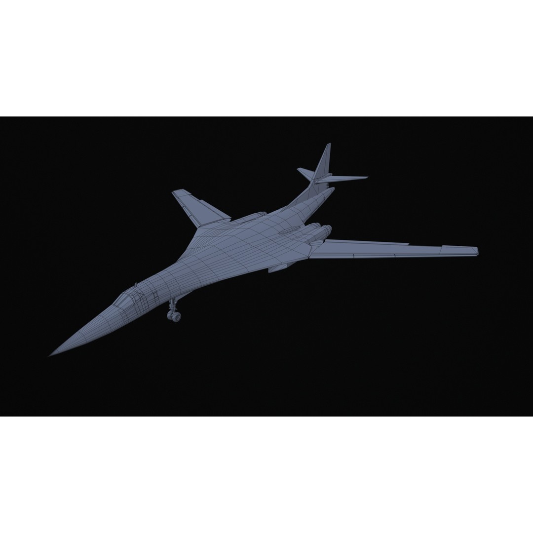 Tupolev Tu160 3D Model – Low Poly Game Asset, FBX, PBR Textures - View 8