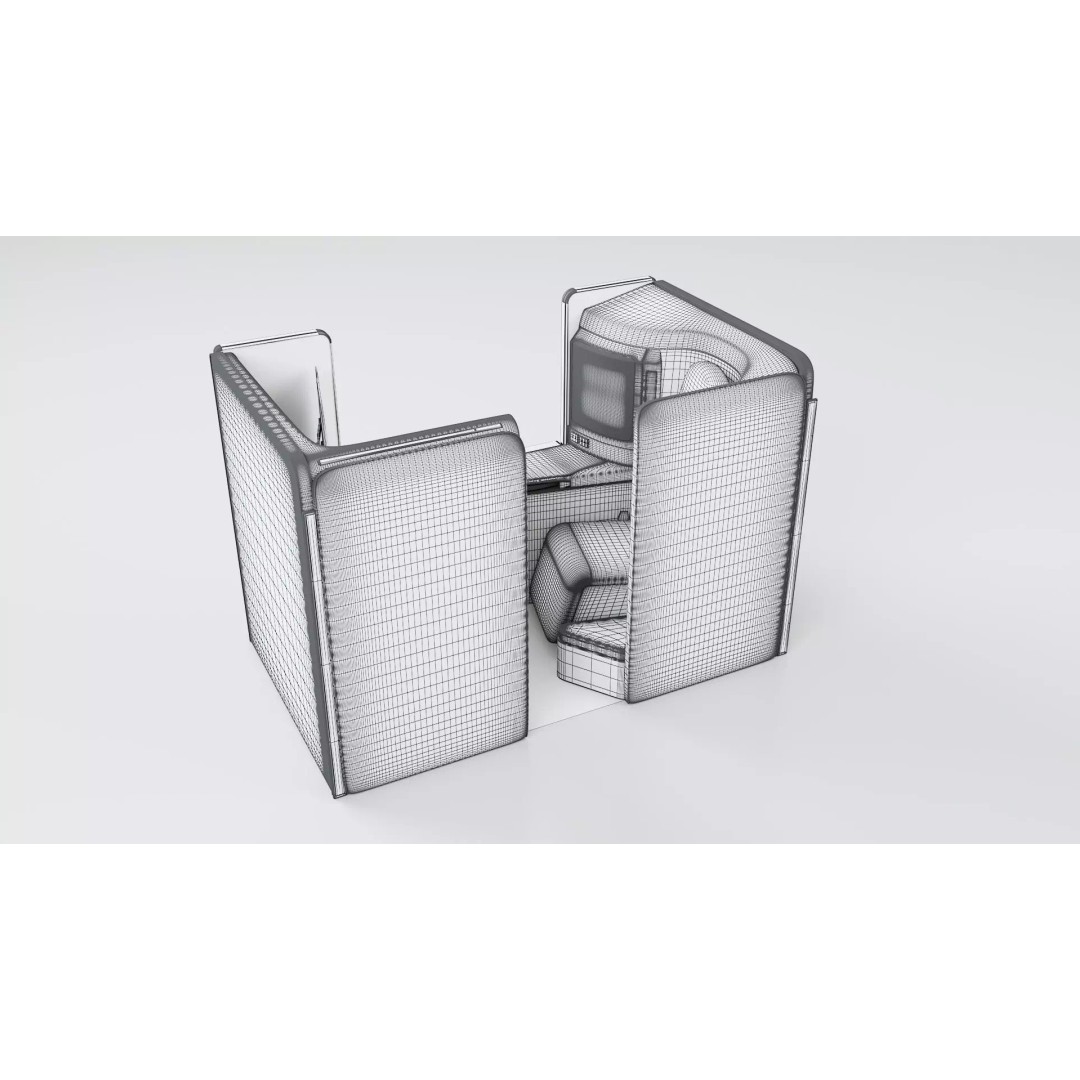 First-Class Cabin 3D Model – High Poly Animated Aircraft Interior - View 17