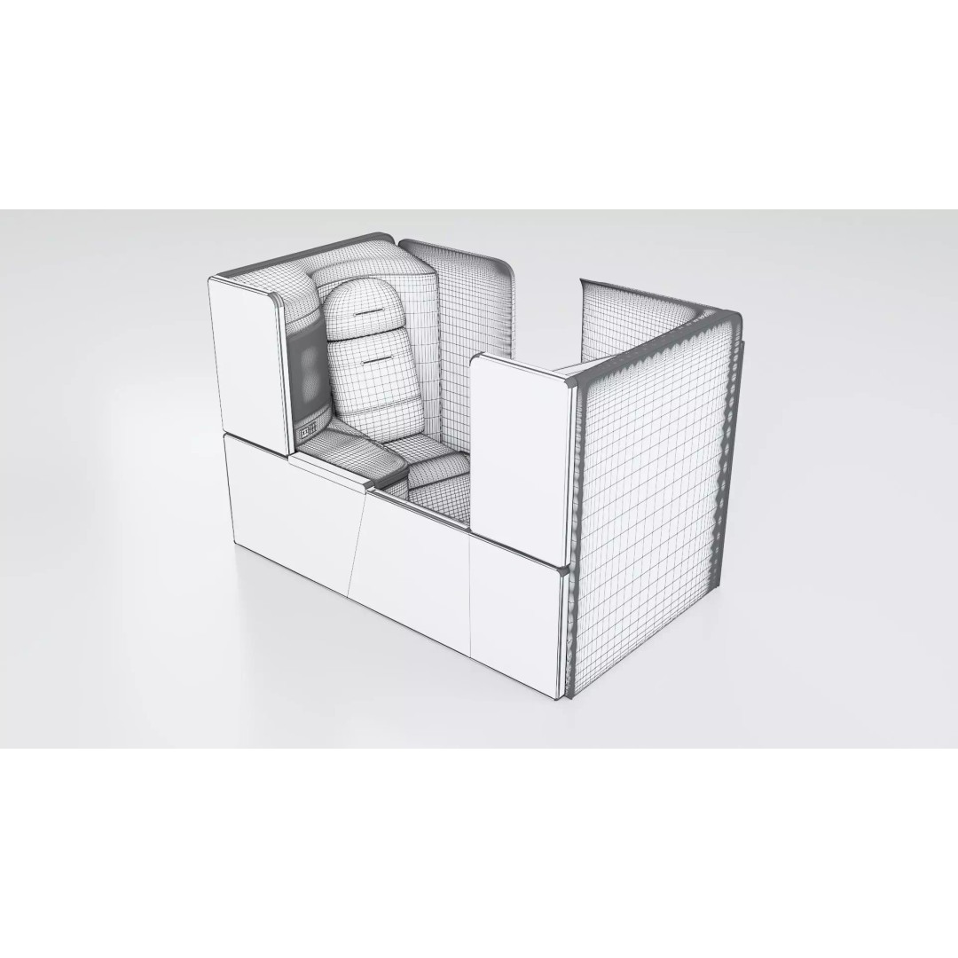 First-Class Cabin 3D Model – High Poly Animated Aircraft Interior - View 20