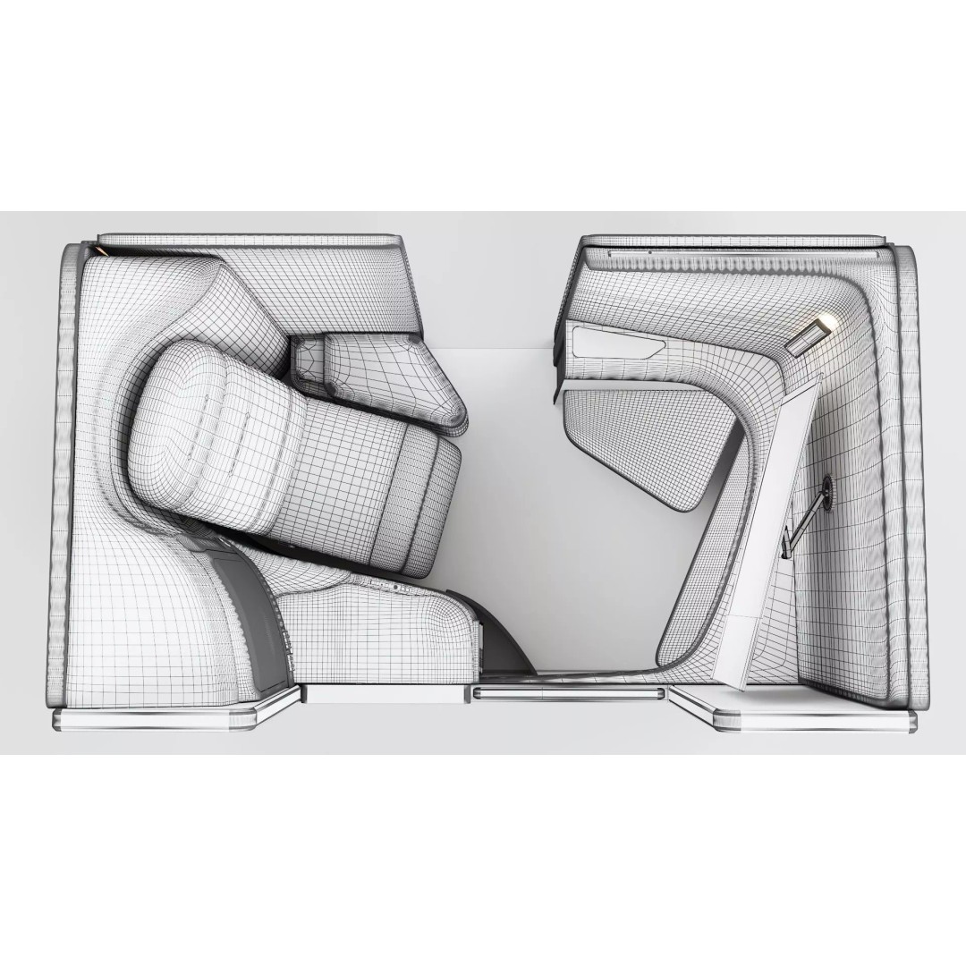 First-Class Cabin 3D Model – High Poly Animated Aircraft Interior - View 21