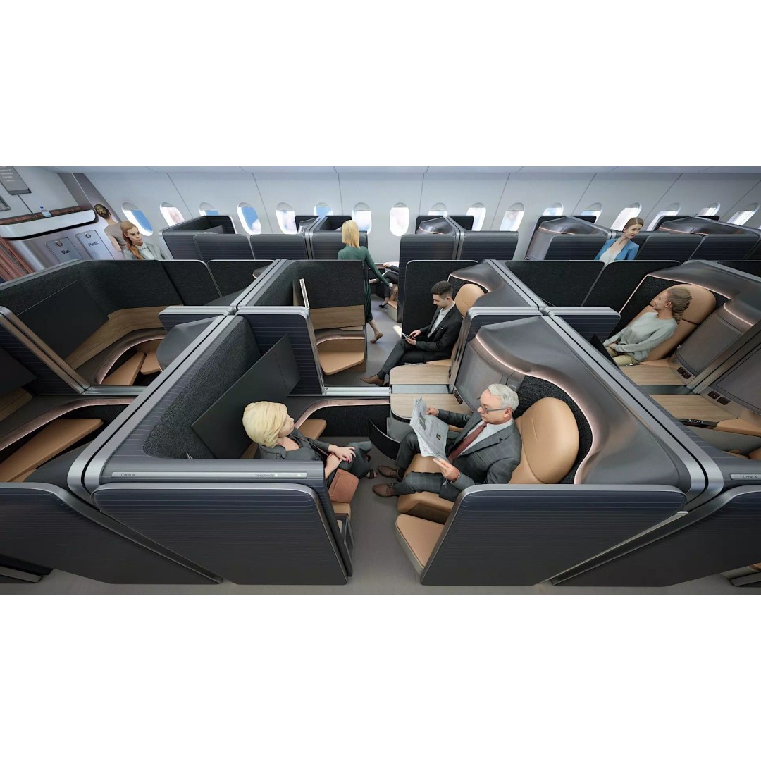 First-Class Cabin 3D Model – High Poly Animated Aircraft Interior - View 29