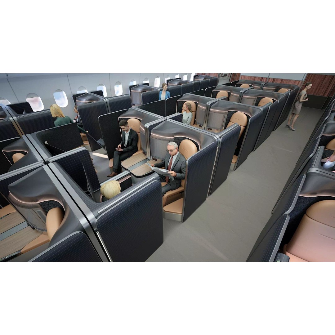 First-Class Cabin 3D Model – High Poly Animated Aircraft Interior - View 30