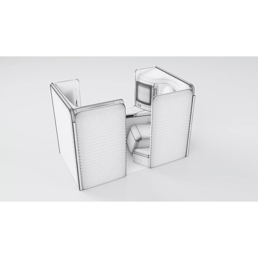 First-Class Cabin 3D Model – High Poly Animated Aircraft Interior - View 33