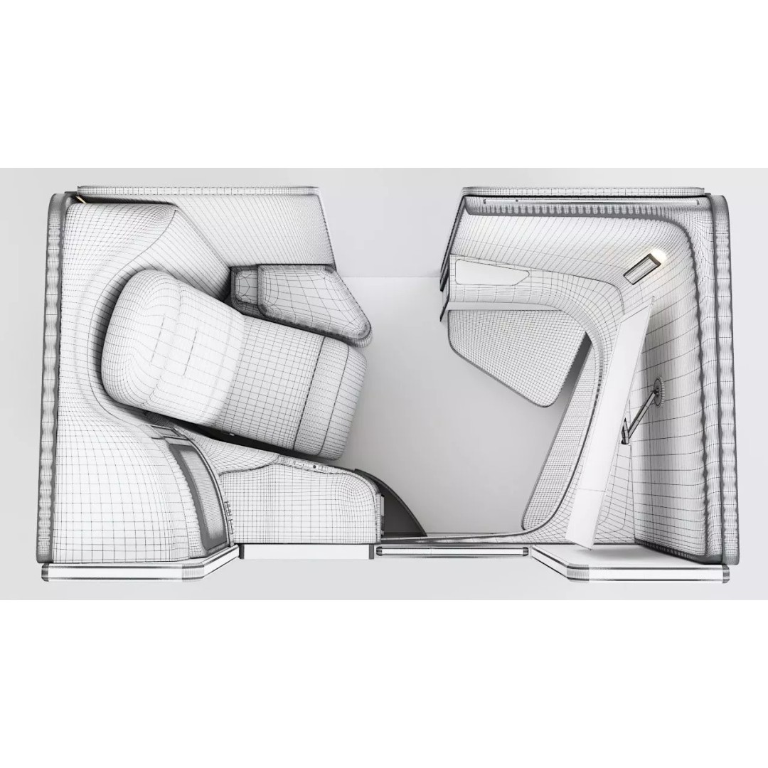 First-Class Cabin 3D Model – High Poly Animated Aircraft Interior - View 34