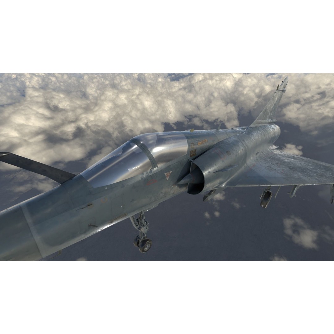 Dassault Mirage 2000 3D Model – High Poly Jet Fighter, FBX - View 10