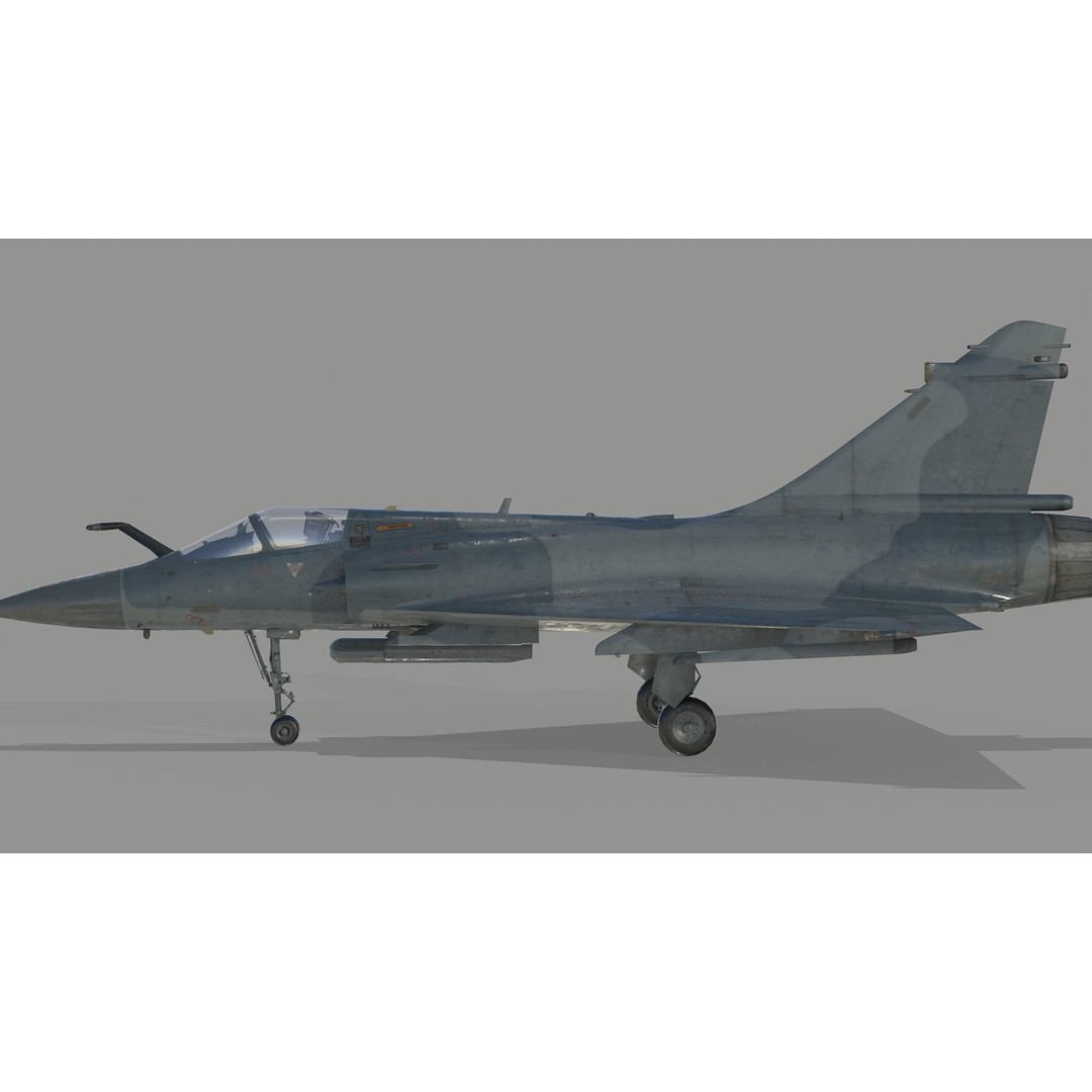 Dassault Mirage 2000 3D Model – High Poly Jet Fighter, FBX - View 3