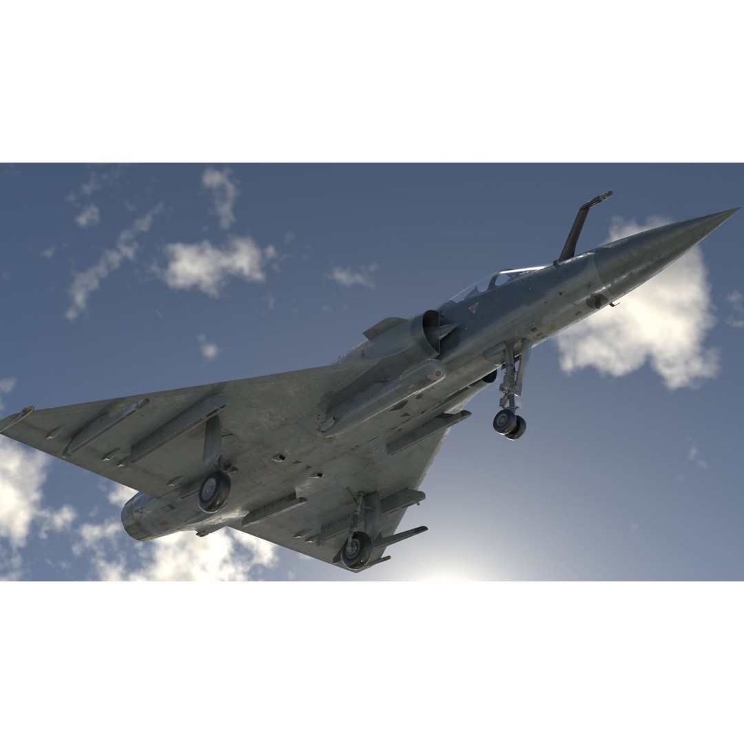Dassault Mirage 2000 3D Model – High Poly Jet Fighter, FBX - View 6