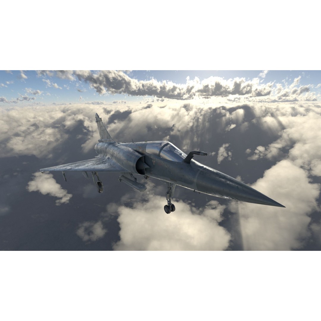 Dassault Mirage 2000 3D Model – High Poly Jet Fighter, FBX - View 7