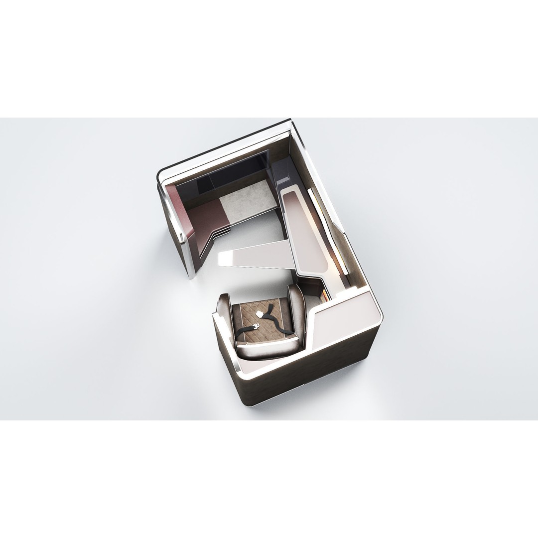 First Class Passenger Seat 3D Model – High Poly Aircraft Interior, FBX - View 14