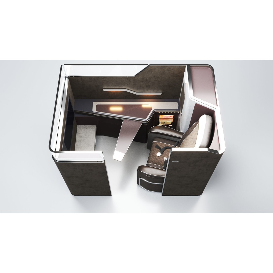 First Class Passenger Seat 3D Model – High Poly Aircraft Interior, FBX - View 15