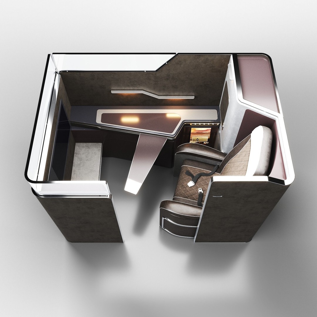 First Class Passenger Seat 3D Model – High Poly Aircraft Interior, FBX - View 17