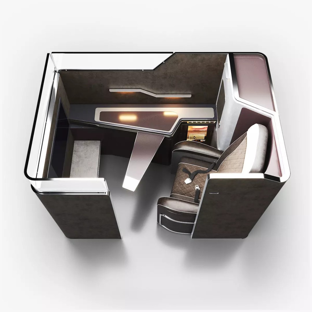 First Class Passenger Seat 3D Model – High Poly Aircraft Interior, FBX - View 2