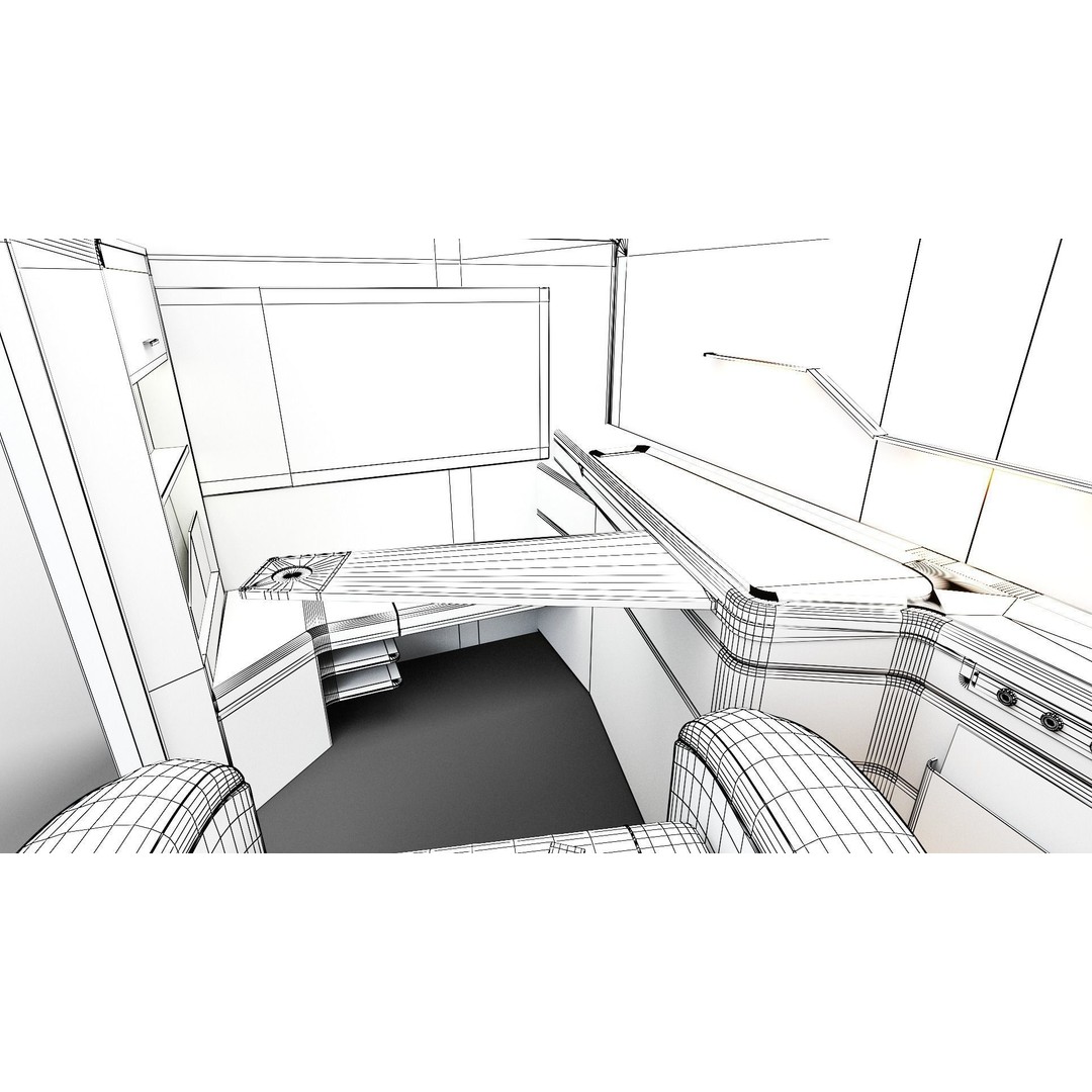 First Class Passenger Seat 3D Model – High Poly Aircraft Interior, FBX - View 6
