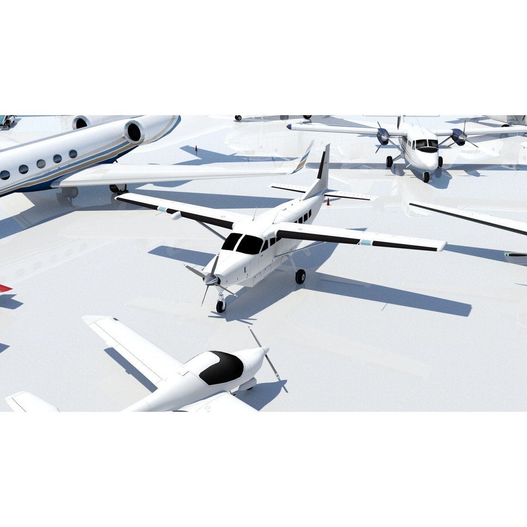 Cessna C208 Caravan 3D Model – Low Poly Static Aircraft for Games