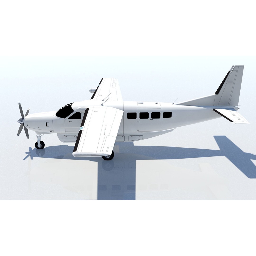 Cessna C208 Caravan 3D Model – Low Poly Static Aircraft for Games - View 3