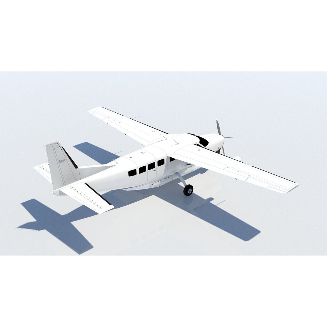 Cessna C208 Caravan 3D Model – Low Poly Static Aircraft for Games - View 6