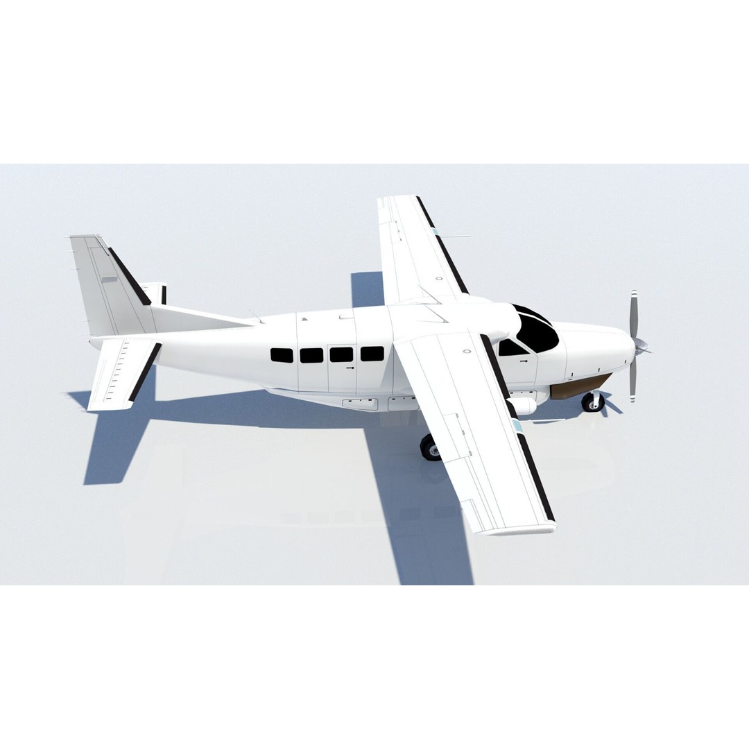 Cessna C208 Caravan 3D Model – Low Poly Static Aircraft for Games - View 7