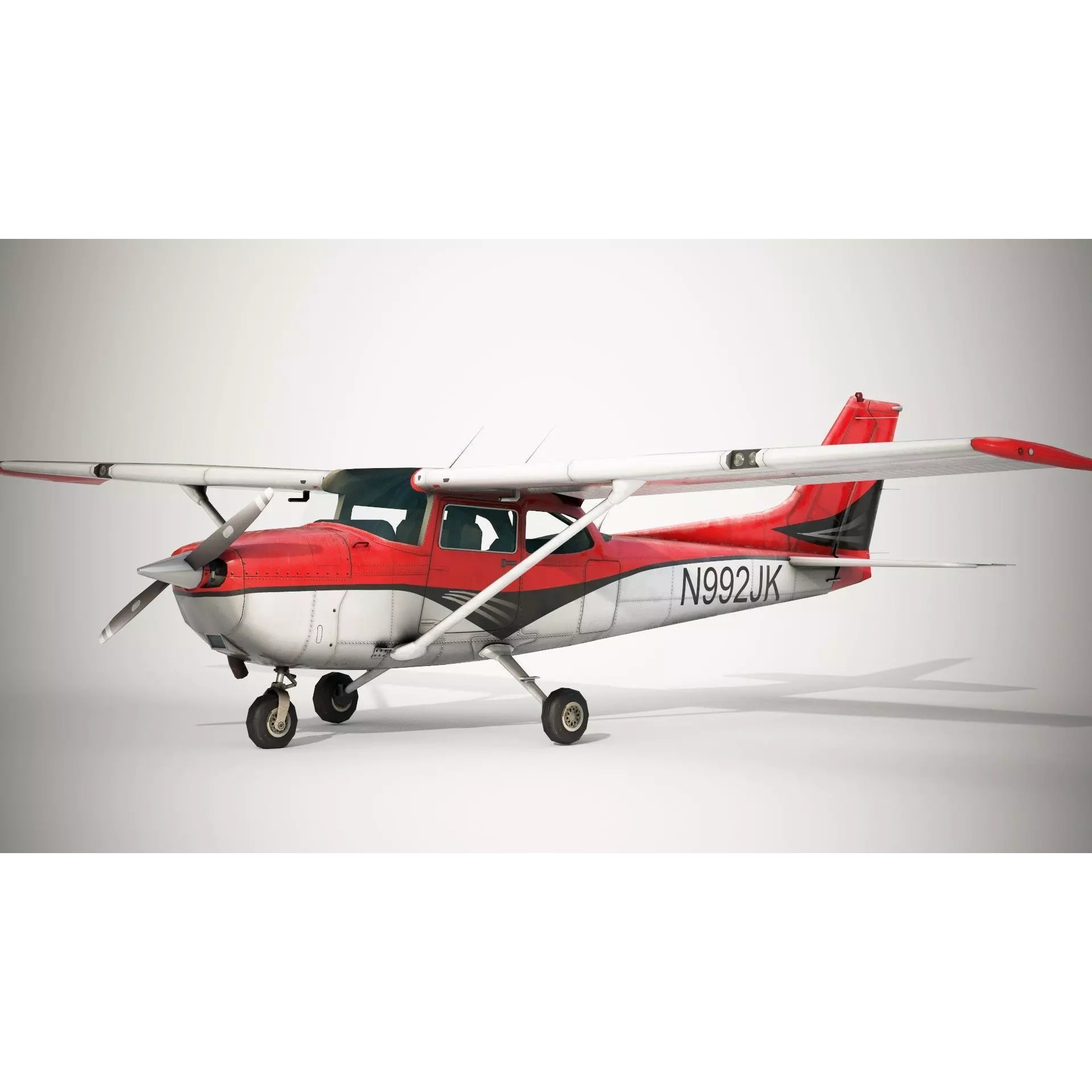 Cessna 172 Skyhawk - Low-Poly Game-Ready 3D Model