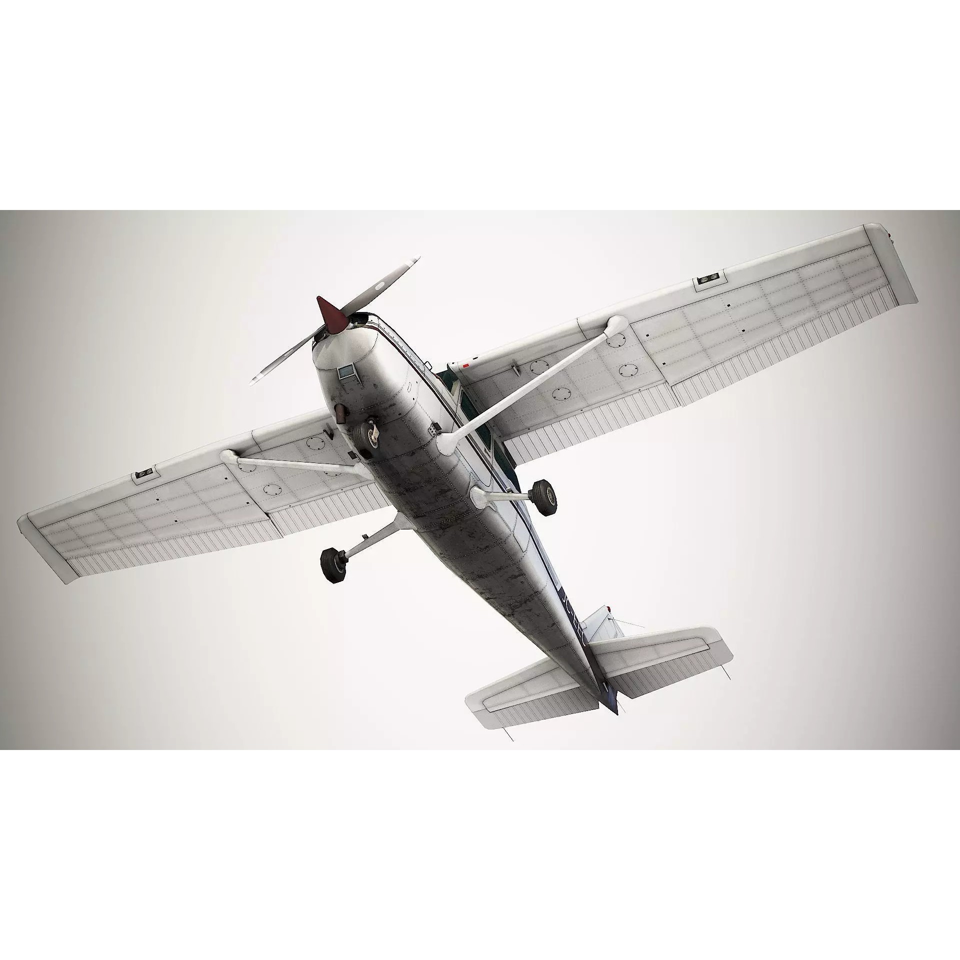 Cessna 172 Skyhawk - Low-Poly Game-Ready 3D Model - View 12