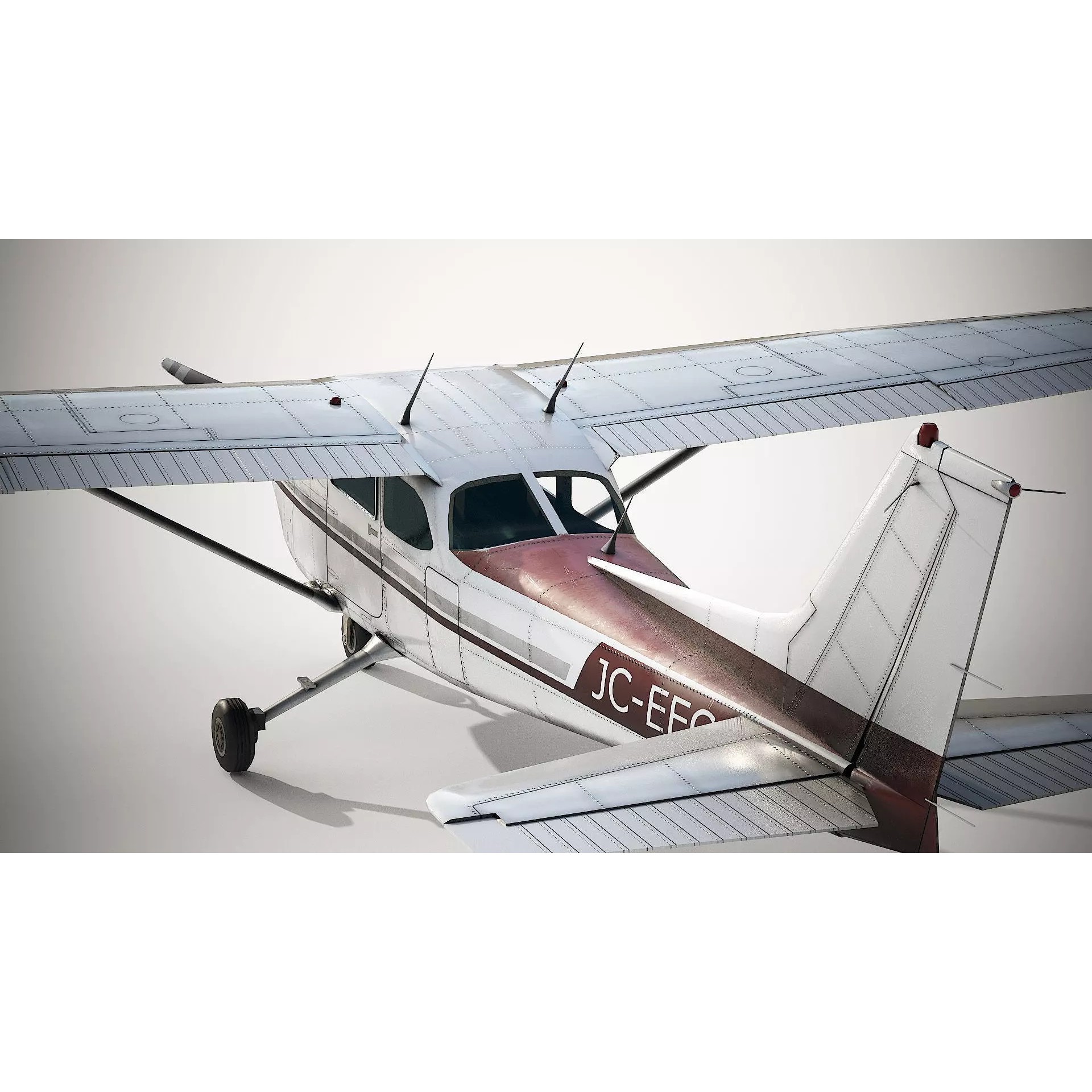 Cessna 172 Skyhawk - Low-Poly Game-Ready 3D Model - View 13