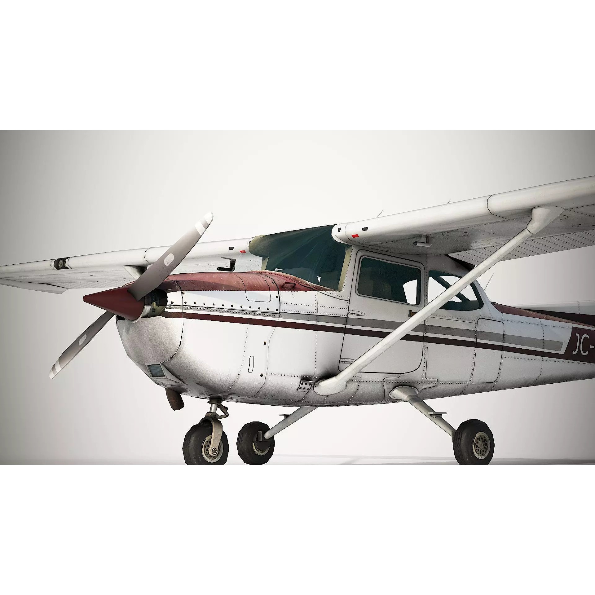 Cessna 172 Skyhawk - Low-Poly Game-Ready 3D Model - View 14
