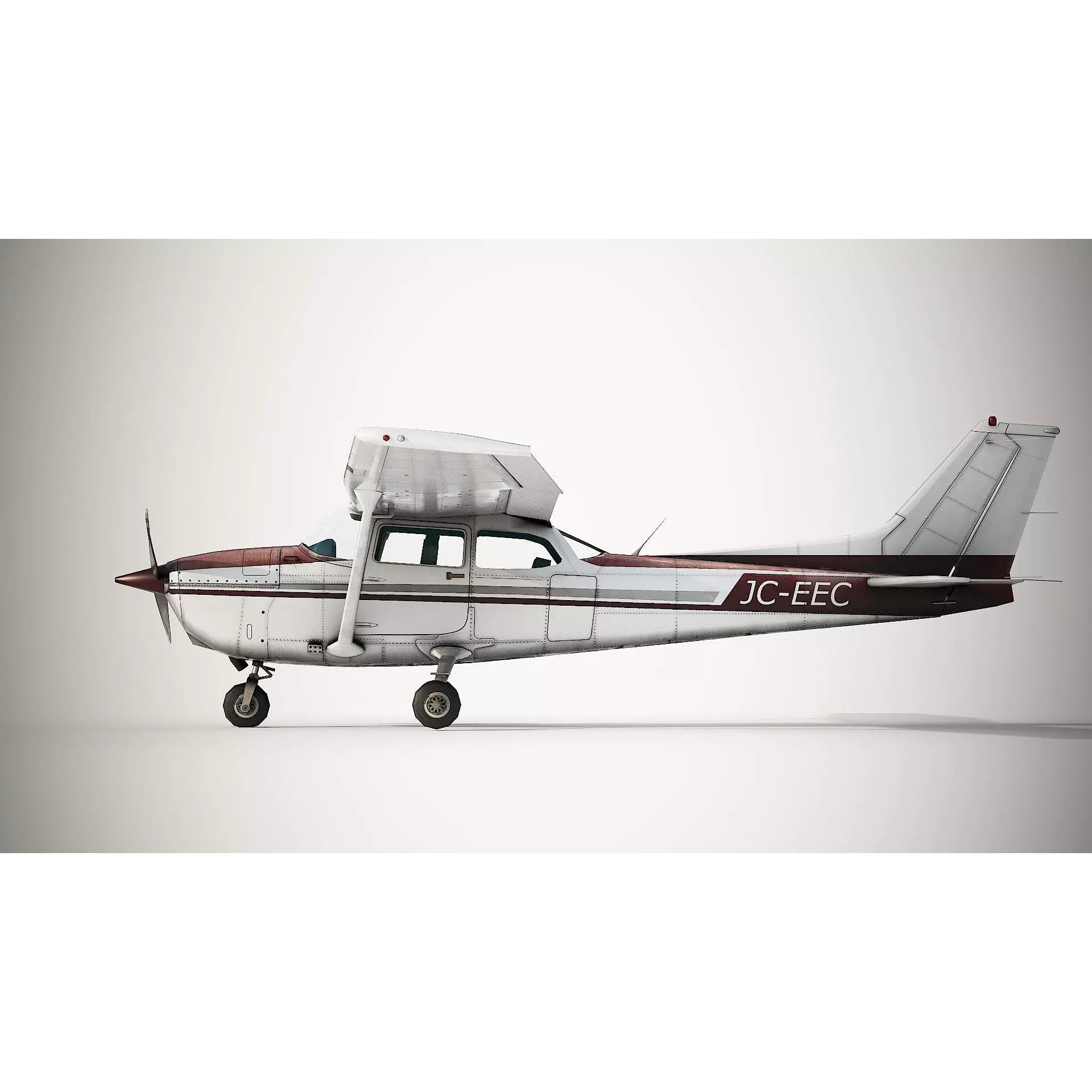Cessna 172 Skyhawk - Low-Poly Game-Ready 3D Model - View 15