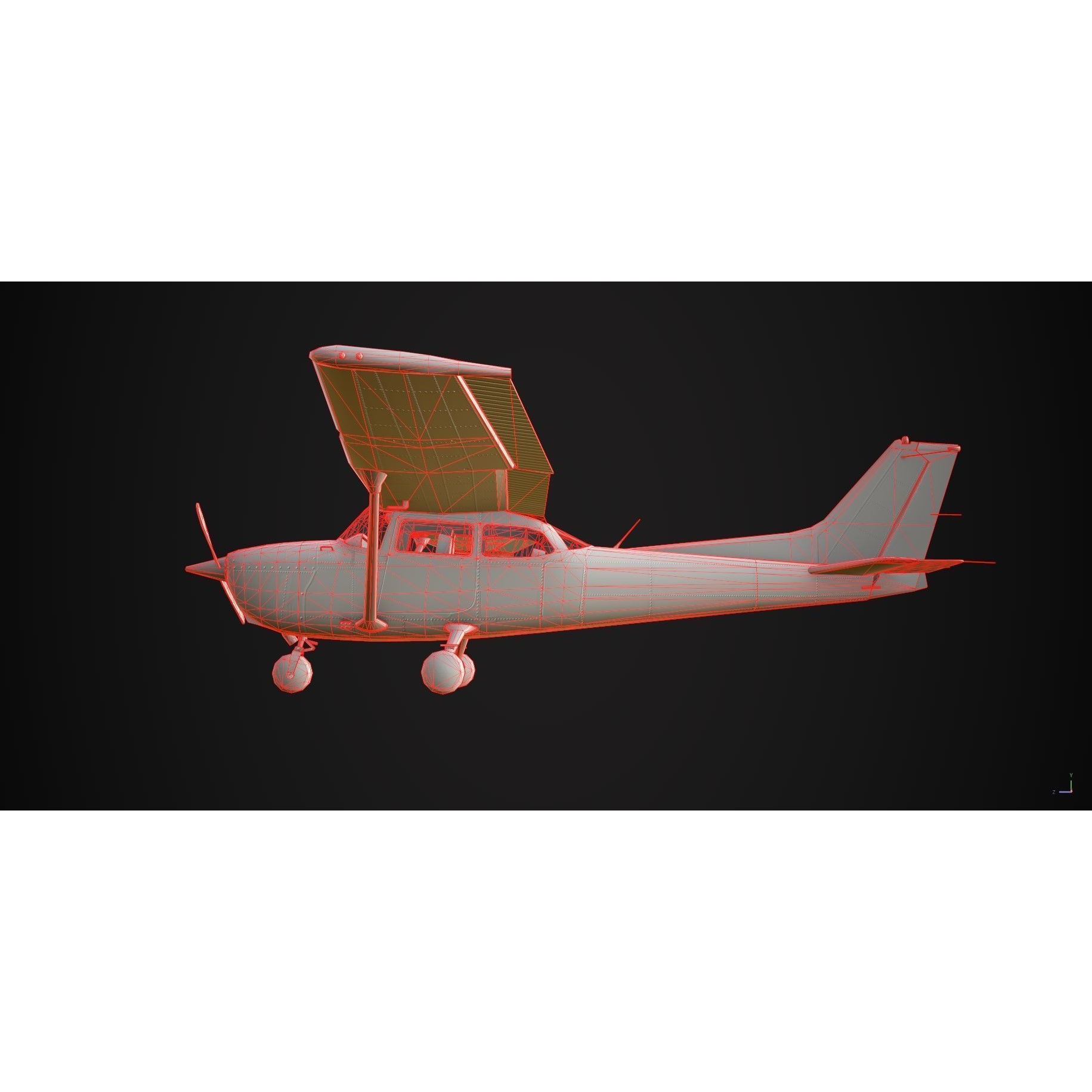 Cessna 172 Skyhawk - Low-Poly Game-Ready 3D Model - View 18