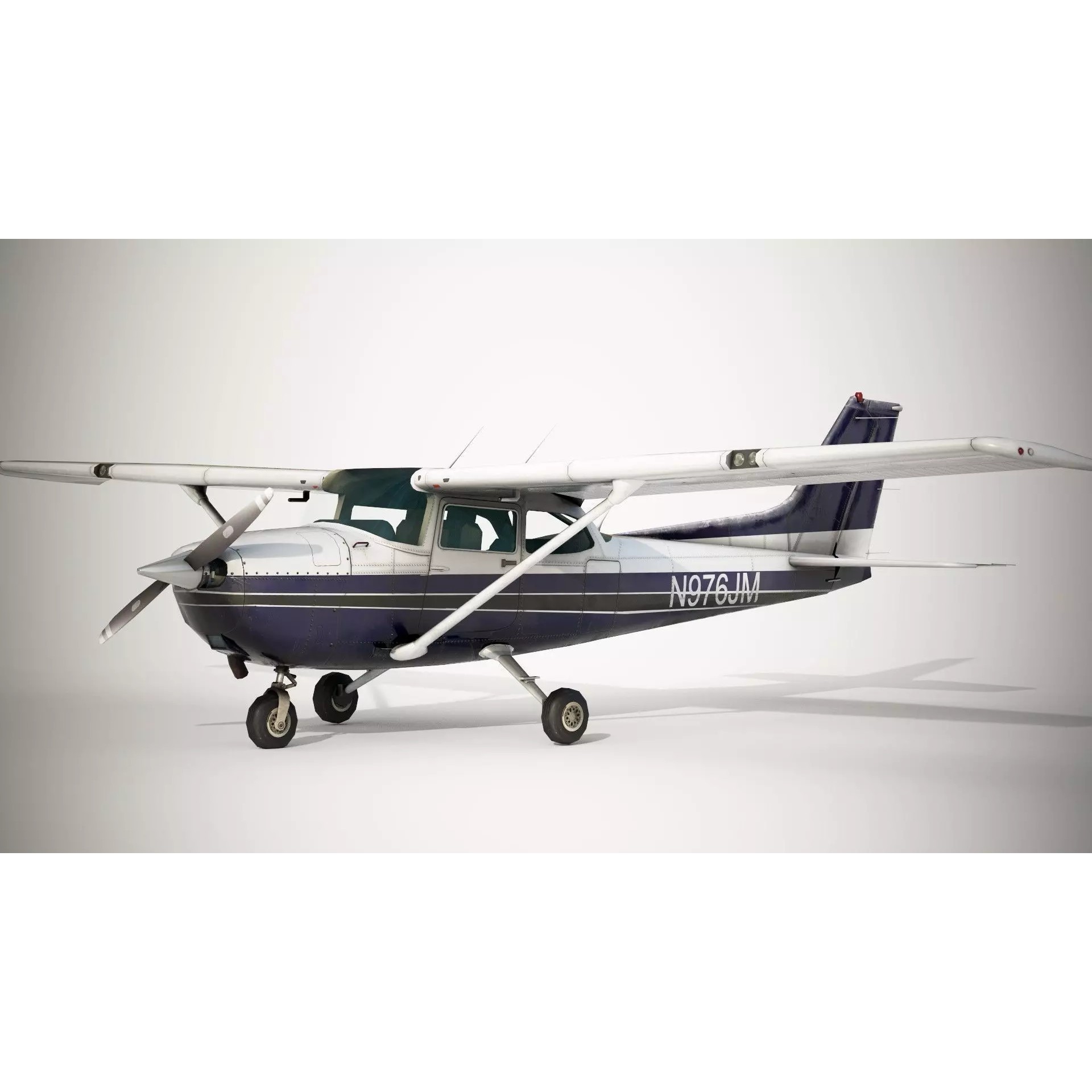 Cessna 172 Skyhawk - Low-Poly Game-Ready 3D Model - View 20