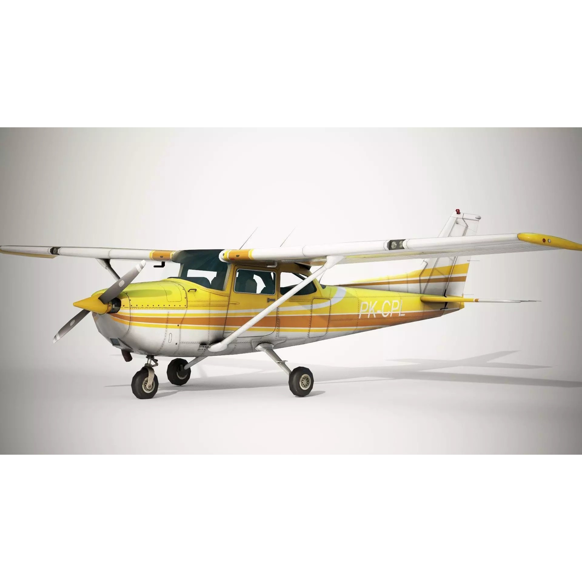 Cessna 172 Skyhawk - Low-Poly Game-Ready 3D Model - View 22