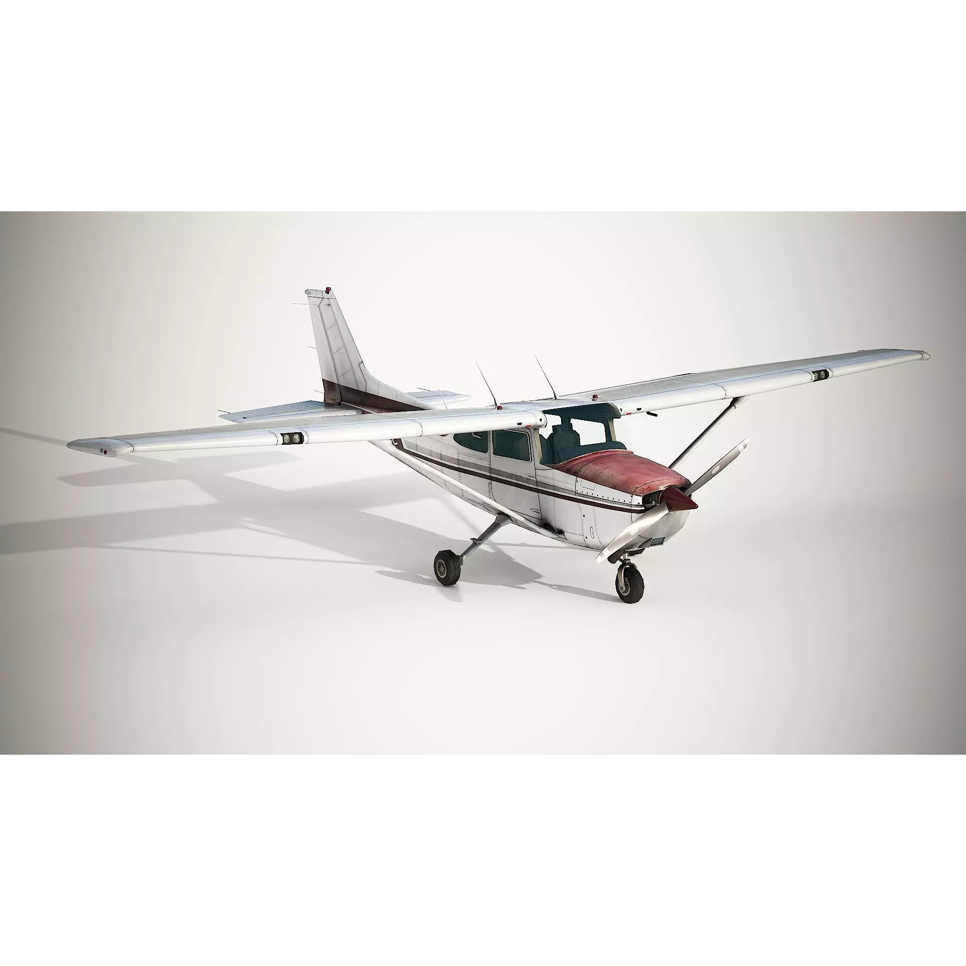 Cessna 172 Skyhawk - Low-Poly Game-Ready 3D Model - View 4