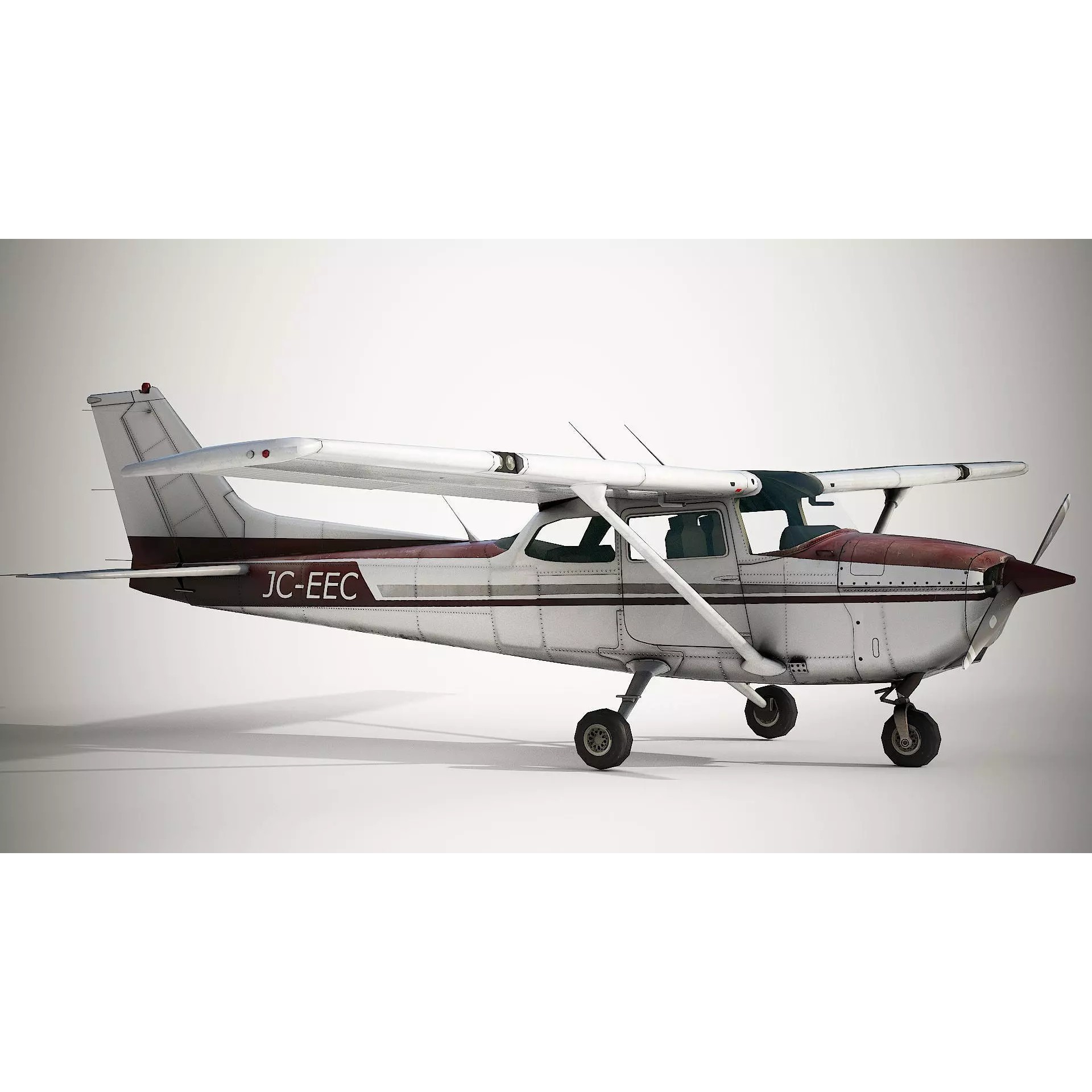 Cessna 172 Skyhawk - Low-Poly Game-Ready 3D Model - View 5