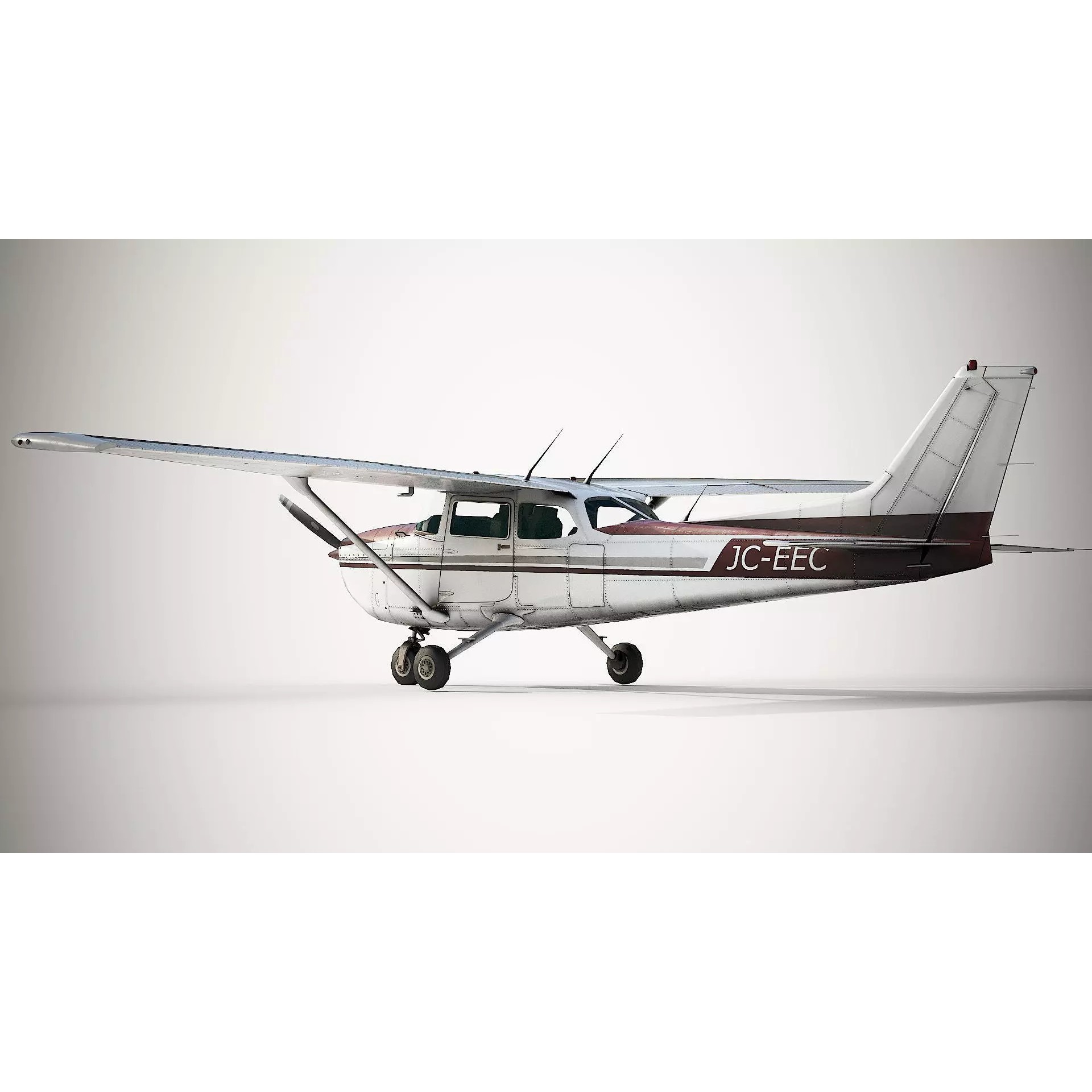 Cessna 172 Skyhawk - Low-Poly Game-Ready 3D Model - View 7