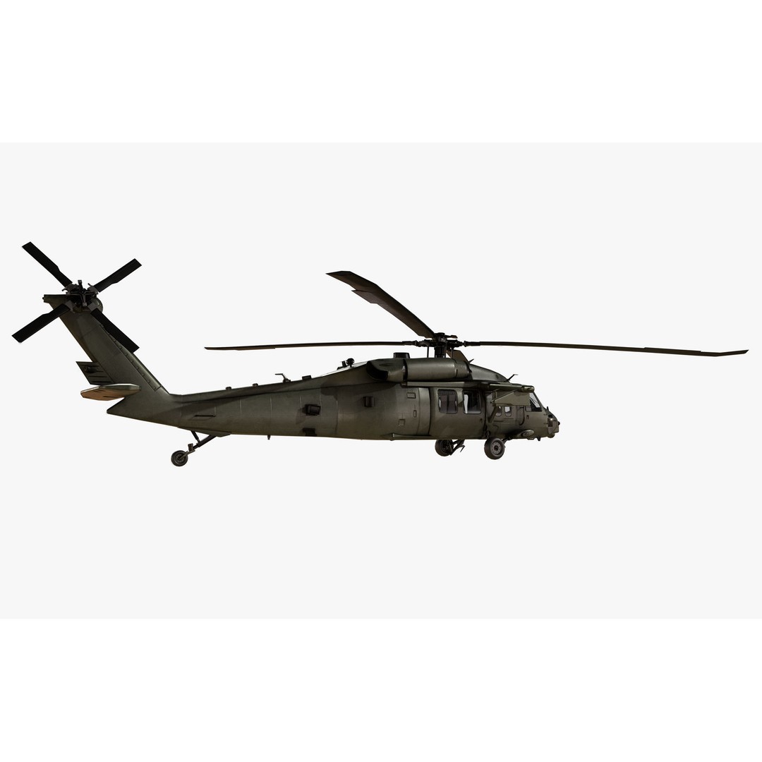 Sikorsky UH-60M Black Hawk 3D Model – Low Poly Game Ready Helicopter, FBX - View 17