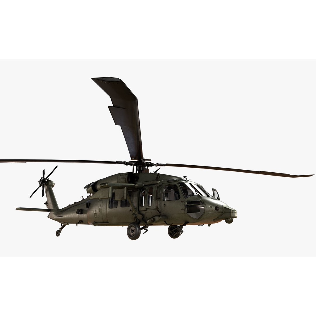 Sikorsky UH-60M Black Hawk 3D Model – Low Poly Game Ready Helicopter, FBX - View 20