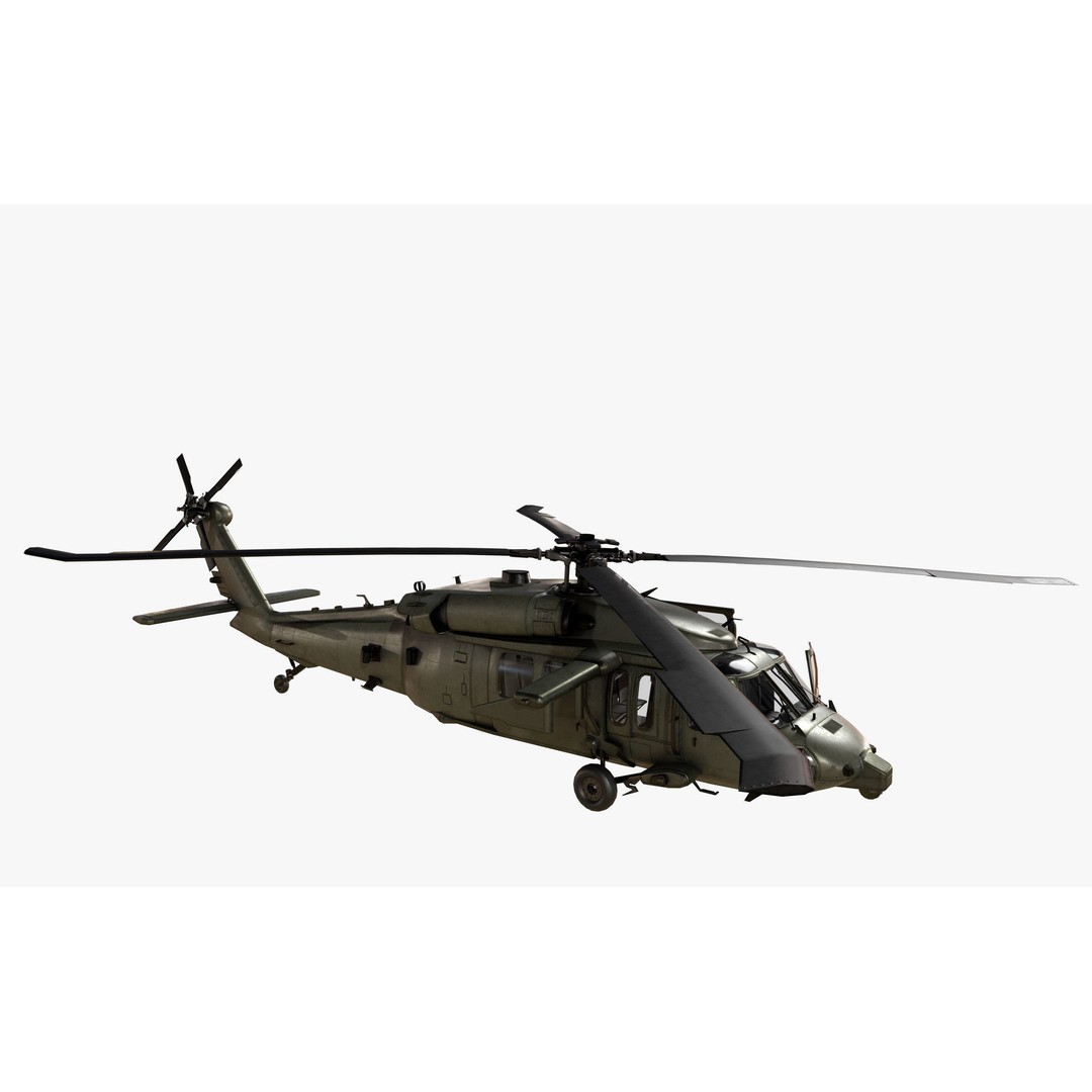 Sikorsky UH-60M Black Hawk 3D Model – Low Poly Game Ready Helicopter, FBX - View 21