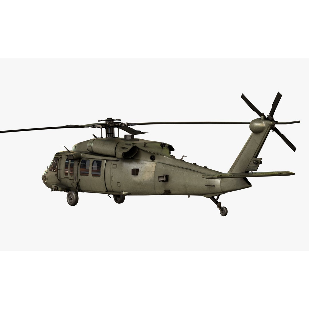 Sikorsky UH-60M Black Hawk 3D Model – Low Poly Game Ready Helicopter, FBX - View 22