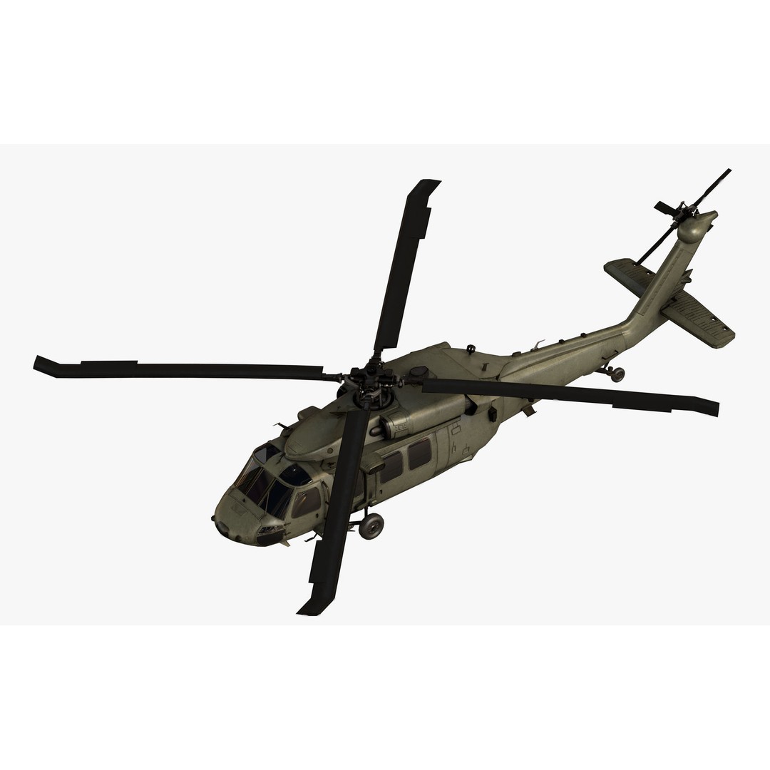 Sikorsky UH-60M Black Hawk 3D Model – Low Poly Game Ready Helicopter, FBX - View 23