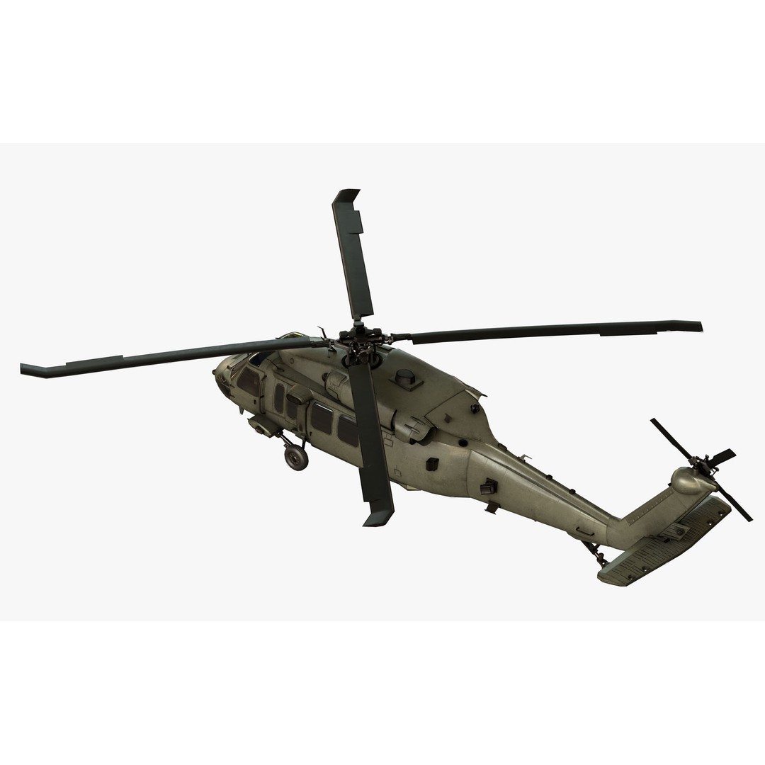 Sikorsky UH-60M Black Hawk 3D Model – Low Poly Game Ready Helicopter, FBX - View 24