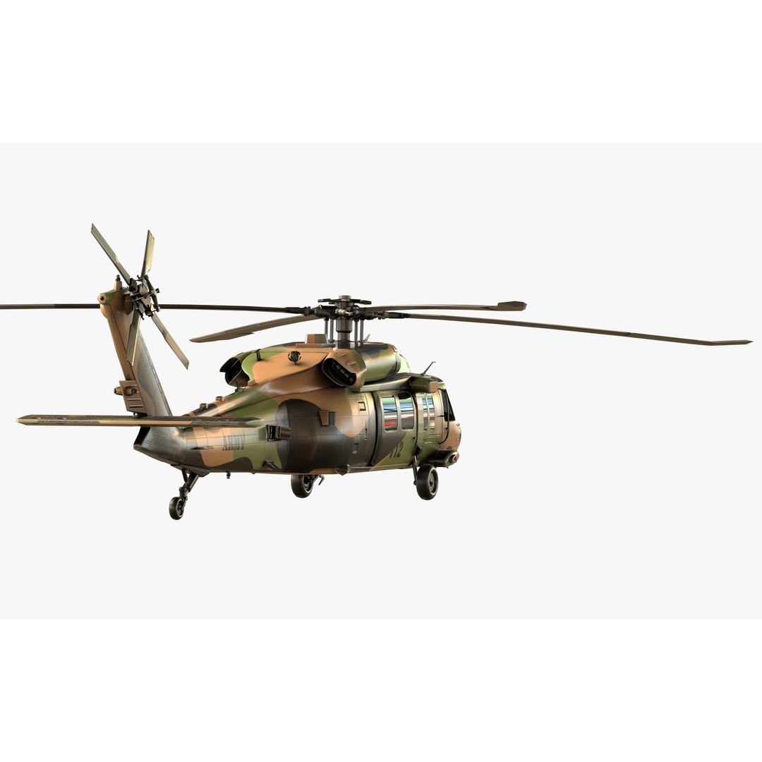 Sikorsky UH-60M Black Hawk 3D Model – Low Poly Game Ready Helicopter, FBX - View 25