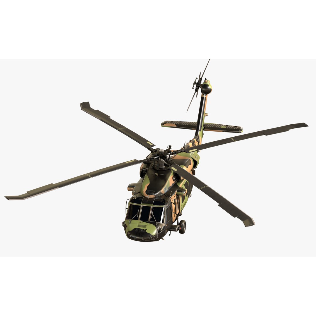 Sikorsky UH-60M Black Hawk 3D Model – Low Poly Game Ready Helicopter, FBX - View 26