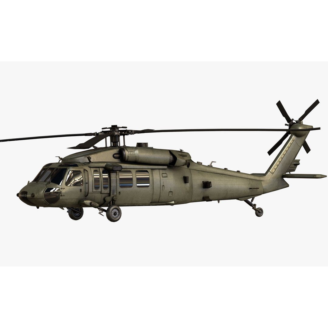 Sikorsky UH-60M Black Hawk 3D Model – Low Poly Game Ready Helicopter, FBX - View 27