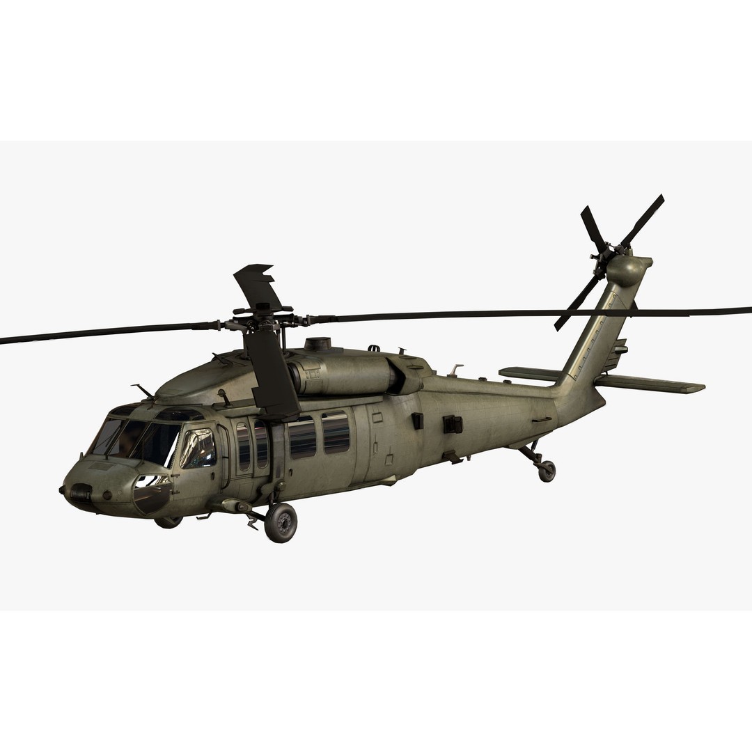 Sikorsky UH-60M Black Hawk 3D Model – Low Poly Game Ready Helicopter, FBX - View 28