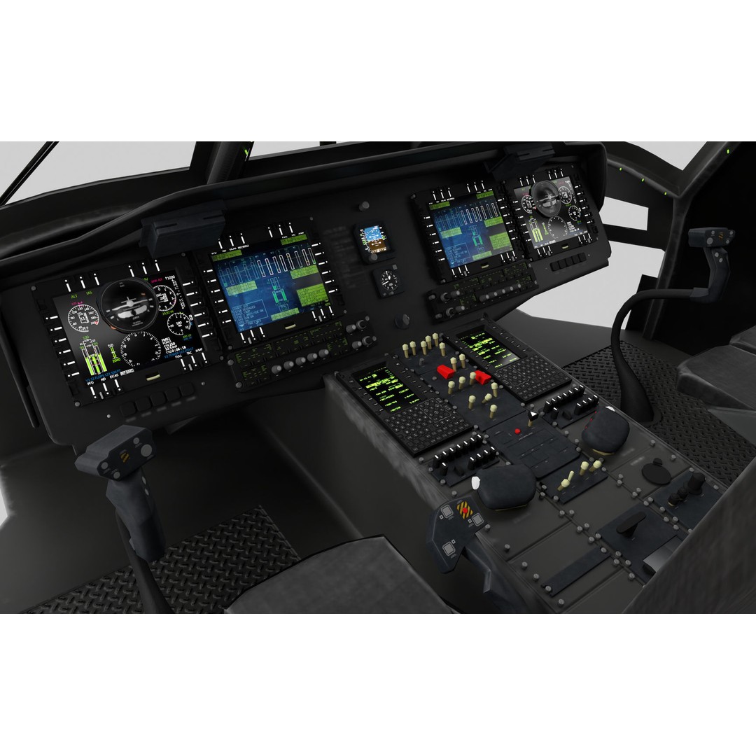 Sikorsky UH-60M Black Hawk 3D Model – Low Poly Game Ready Helicopter, FBX - View 30