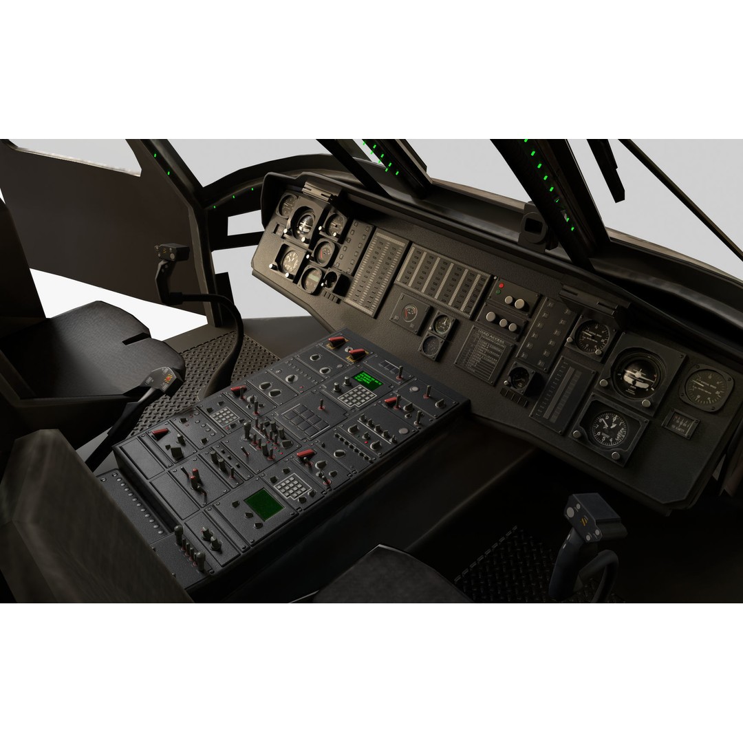 Sikorsky UH-60M Black Hawk 3D Model – Low Poly Game Ready Helicopter, FBX - View 35