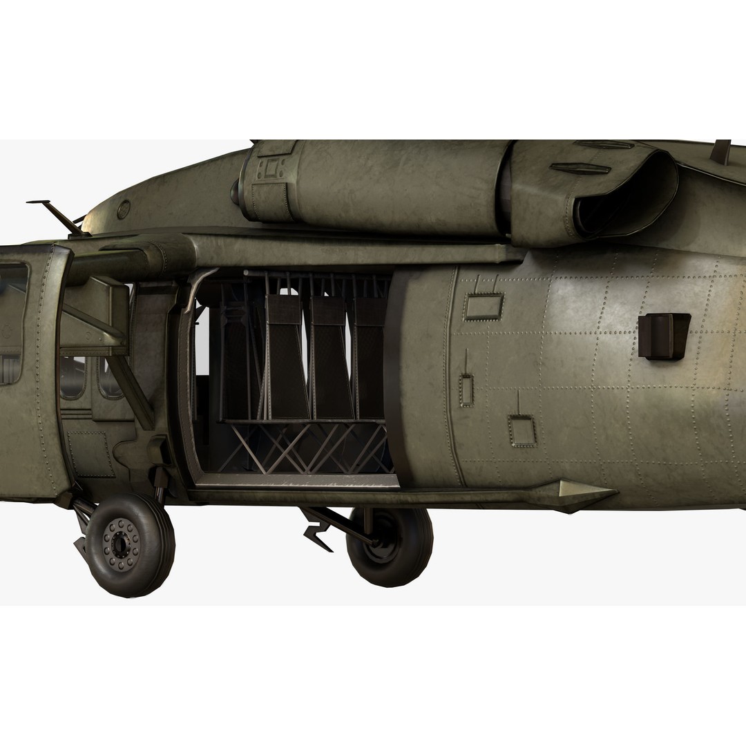 Sikorsky UH-60M Black Hawk 3D Model – Low Poly Game Ready Helicopter, FBX - View 37