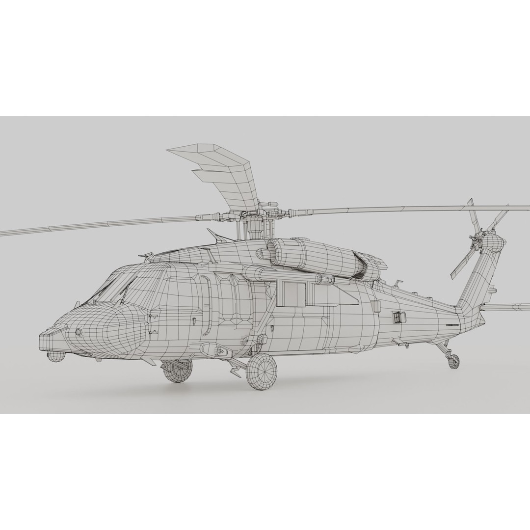 Sikorsky UH-60M Black Hawk 3D Model – Low Poly Game Ready Helicopter, FBX - View 39