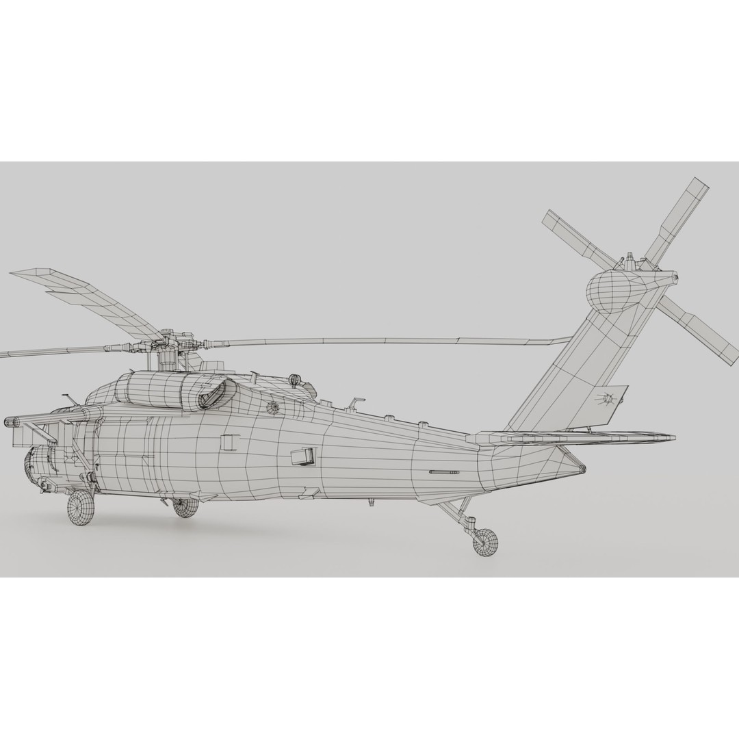 Sikorsky UH-60M Black Hawk 3D Model – Low Poly Game Ready Helicopter, FBX - View 40