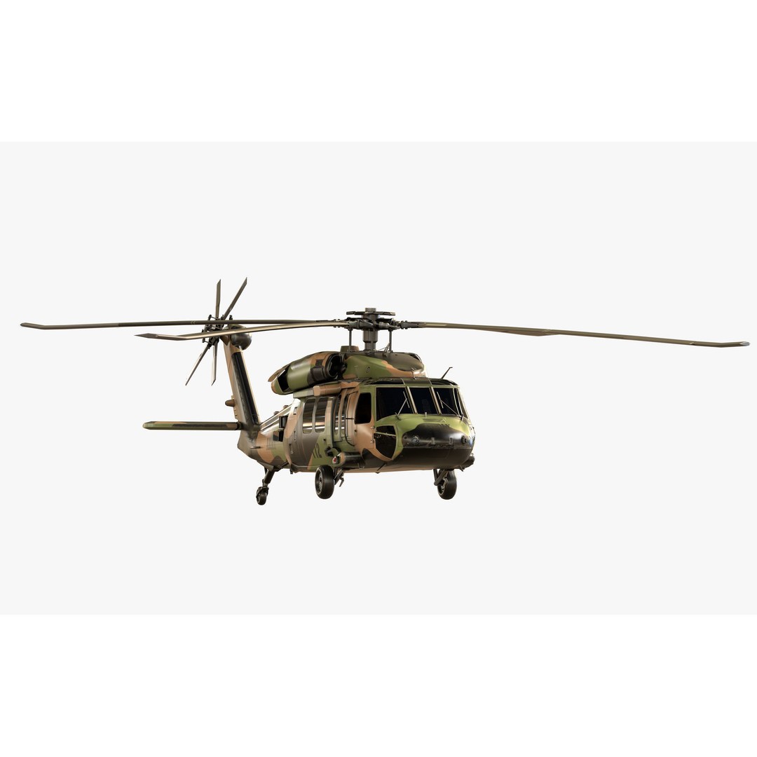 Sikorsky UH-60M Black Hawk 3D Model – Low Poly Game Ready Helicopter, FBX - View 5