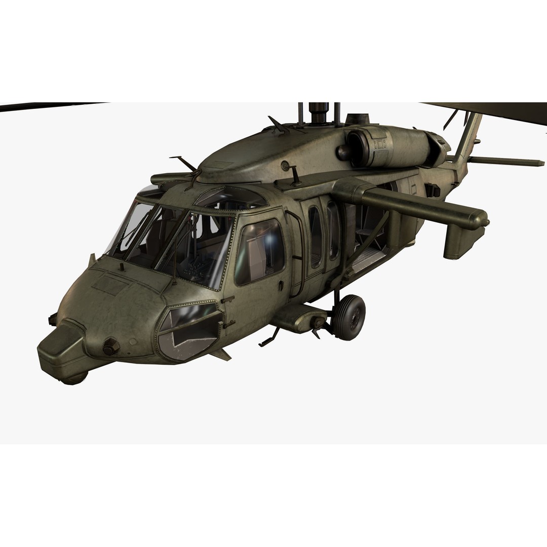 Sikorsky UH-60M Black Hawk 3D Model – Low Poly Game Ready Helicopter, FBX - View 6